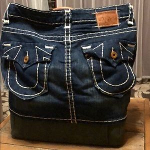 True Religion White Stitch mini